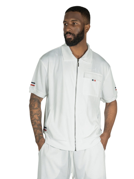 TEEK - M428 Moreli Knit Short Sets - White SET TEEK MJ