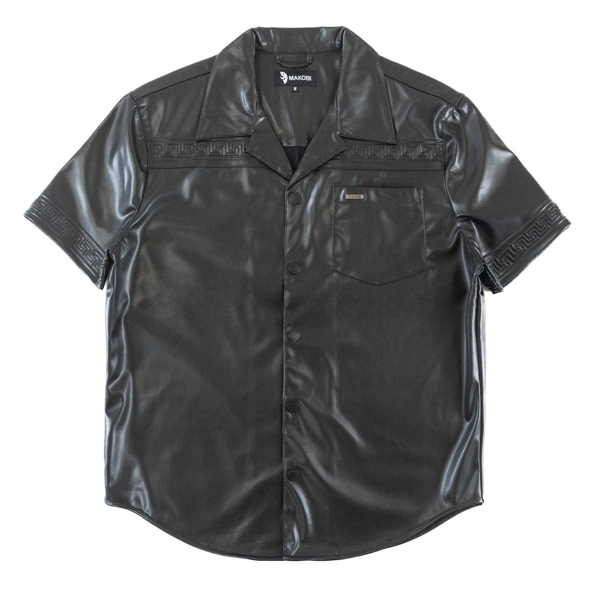 TEEK - M429 Bellucci Vegan Leather Shirt - Black TOPS TEEK MJ M BLACK