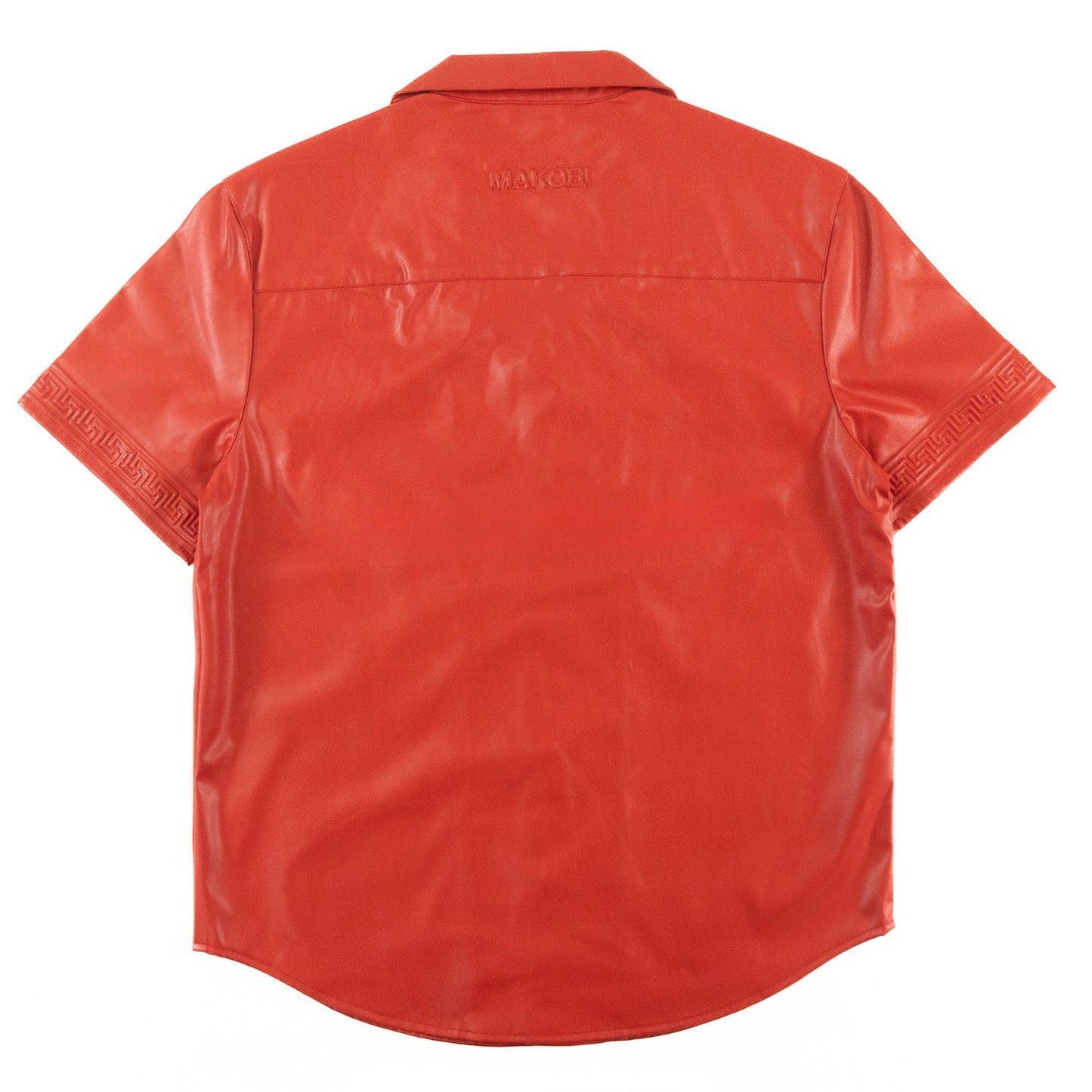 TEEK - M429 Bellucci Vegan Leather Shirt - Red TOPS TEEK MJ