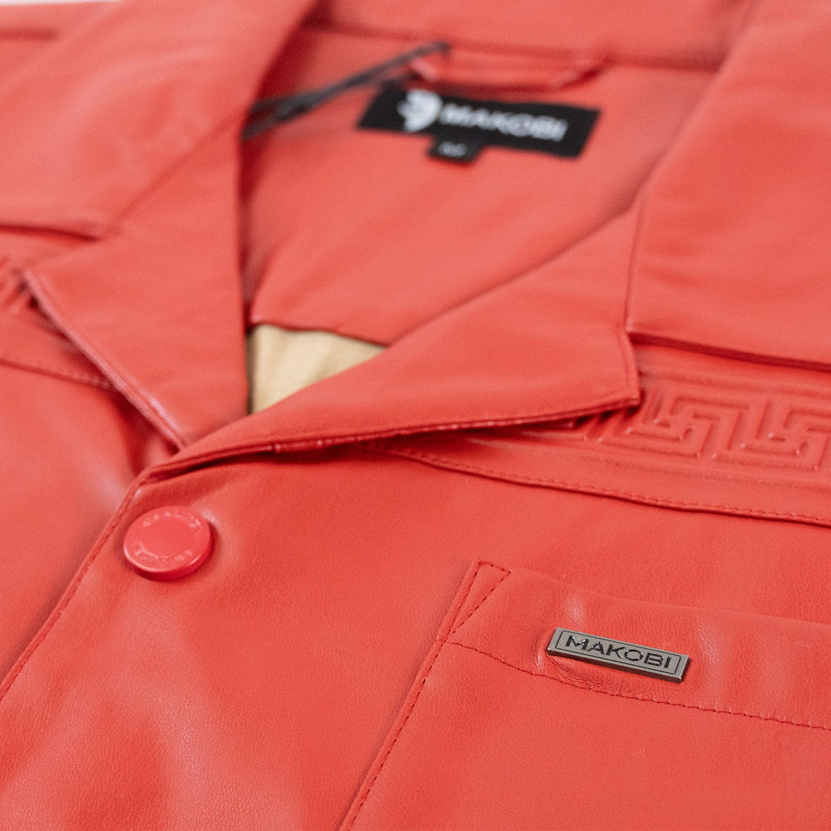 TEEK - M429 Bellucci Vegan Leather Shirt - Red TOPS TEEK MJ