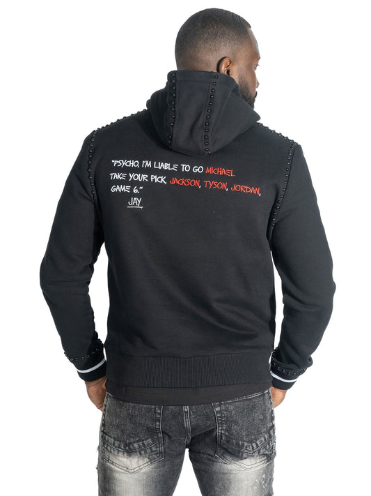 Fleece Hoodie | M4353 Iconic Pull Over - Black Hoodies Makobi Jeans USA