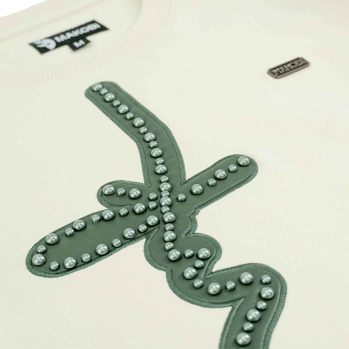 Sweatshirt | M4355 Lorenzo MK Crewneck - Natural Sweatshirt Makobi Jeans USA