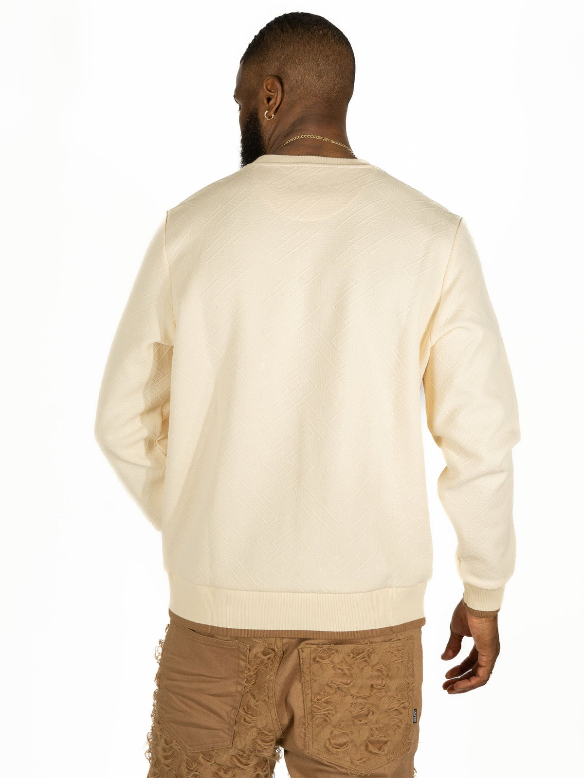 TEEK - M4390 Beanchi Jacquard Crewneck - Natural TOPS TEEK MJ