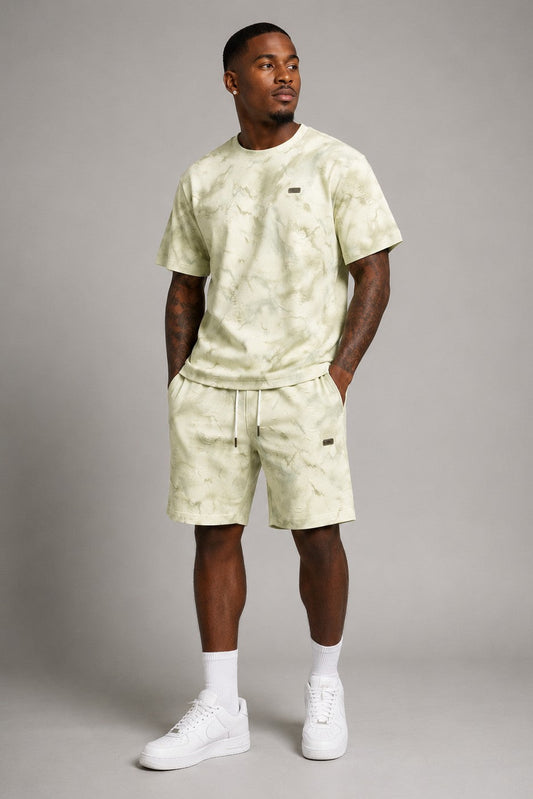 M456 Amato Short Set - Natural Outfit Sets Makobi Jeans USA