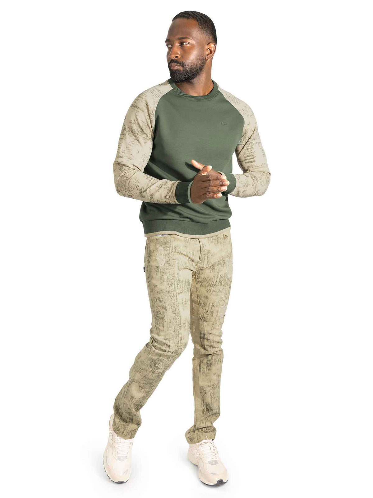 TEEK - Sweatshirt | M4902 Bernardi Crewneck - Olive TOPS TEEK MJ