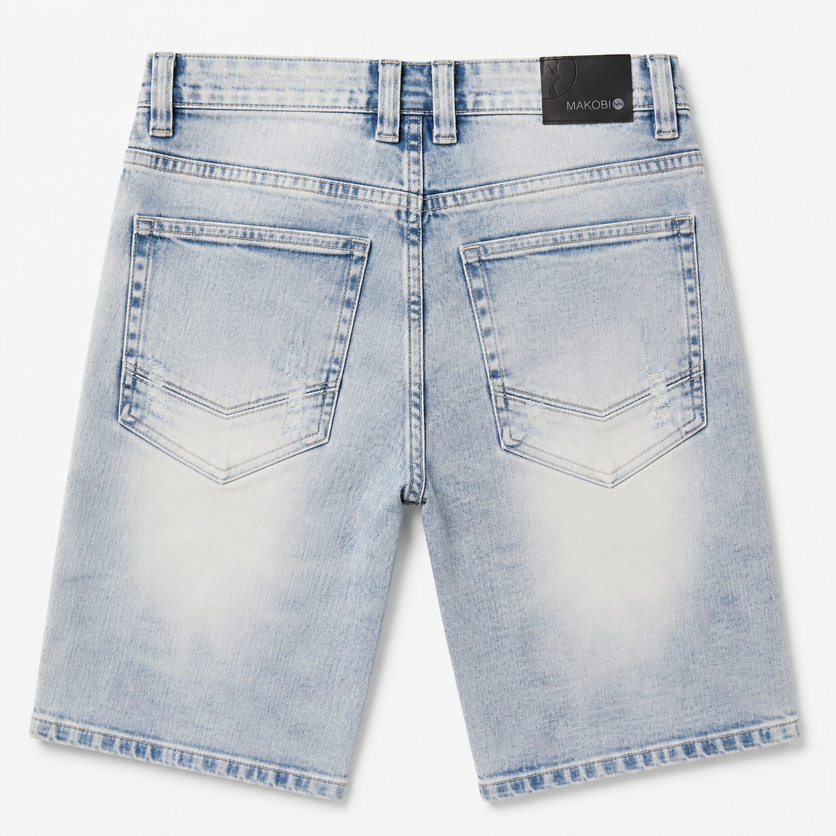 M613 Pastoni Denim Shorts - Light Wash Shorts Makobi Jeans USA