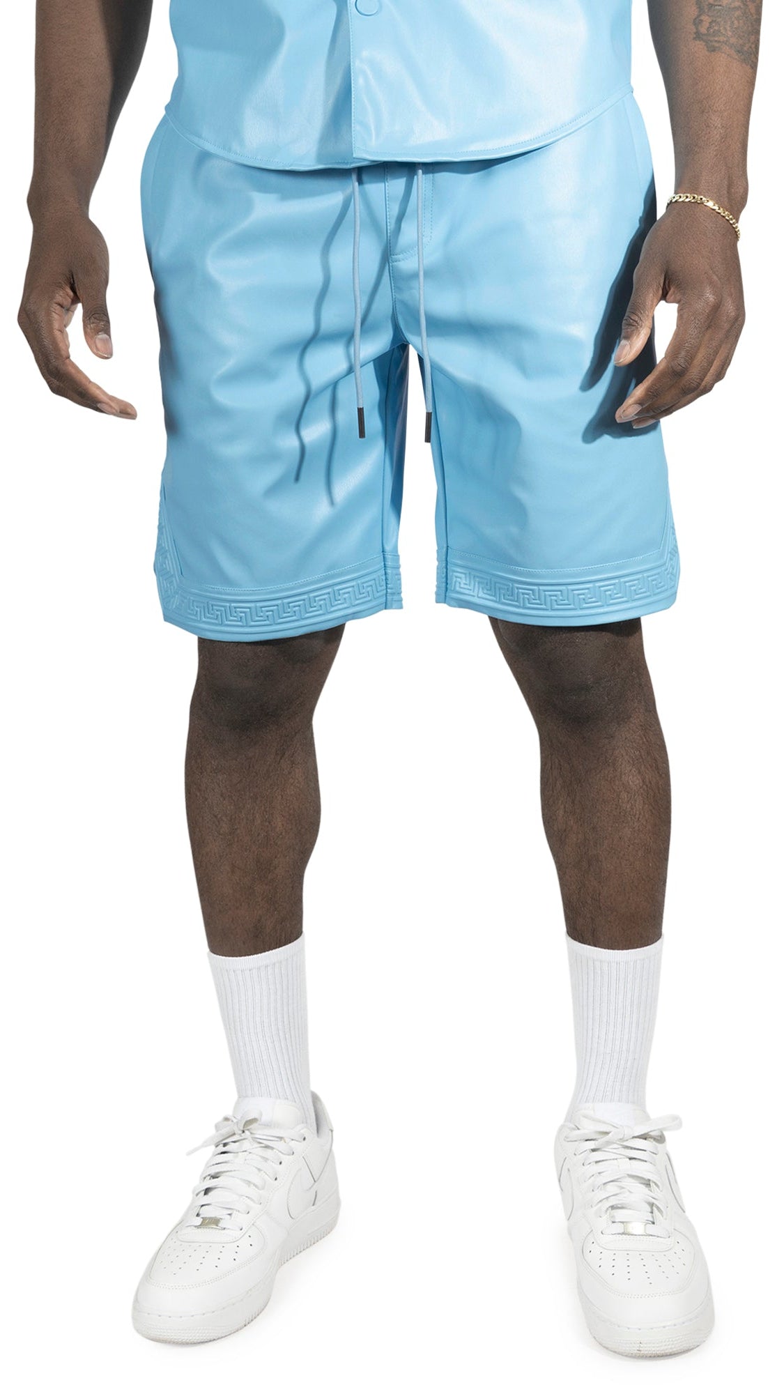 TEEK - M629 Belluci Vegan Leather Shorts - Blue SHORTS TEEK MJ