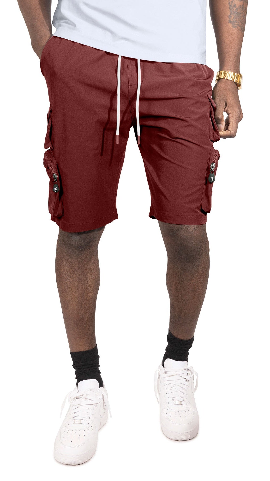 TEEK - M633 Colton Nylon Spandex Cargo Shorts - Bugundy SHORTS TEEK MJ