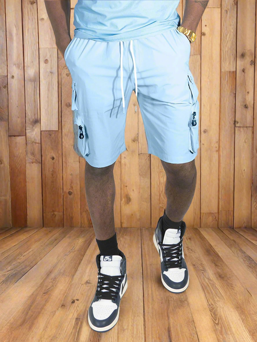 TEEK - M633 Colton Nylon Spandex Cargo Shorts - Sky Blue 25' SHORTS TEEK MJ