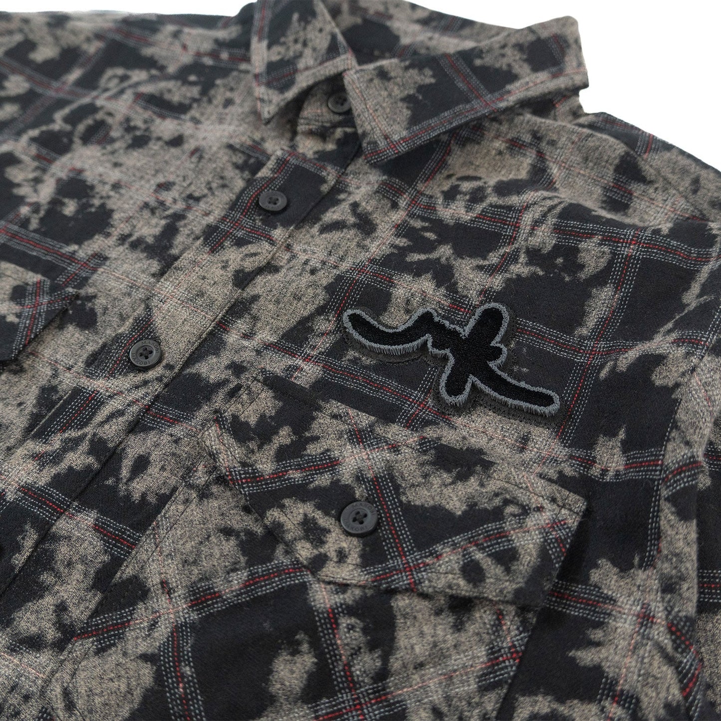 TEEK - M837 Berteli Acid Plaid Shirt - Black TOPS TEEK MJ