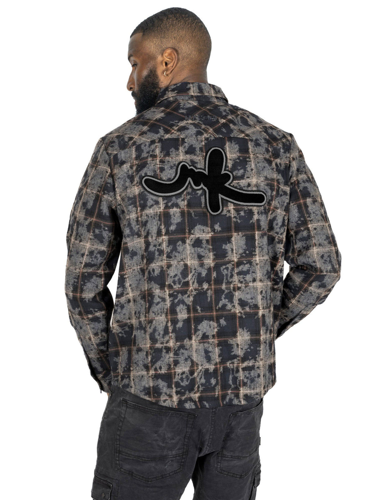 TEEK - M837 Berteli Acid Plaid Shirt - Black TOPS TEEK MJ