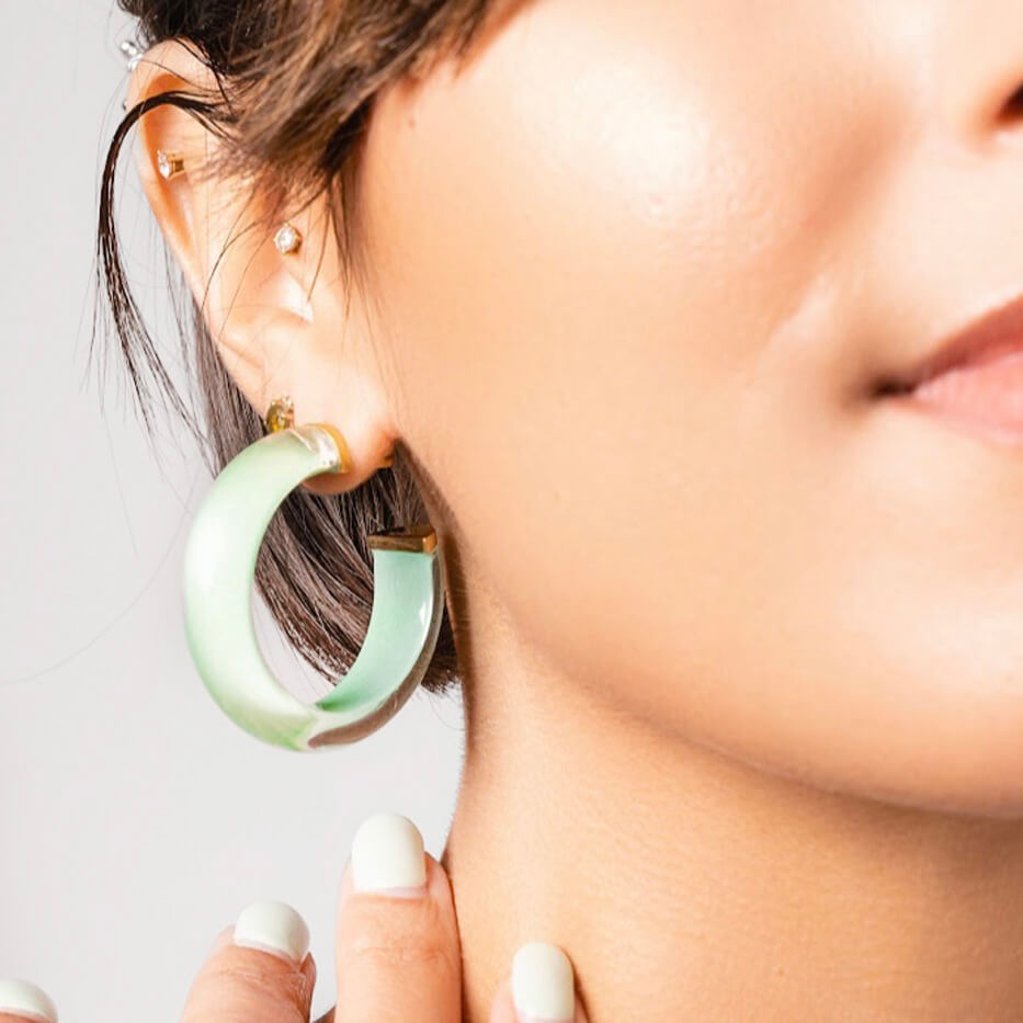 TEEK - Small Illusion Lucite Hoop Earrings JEWELRY TEEK GNH