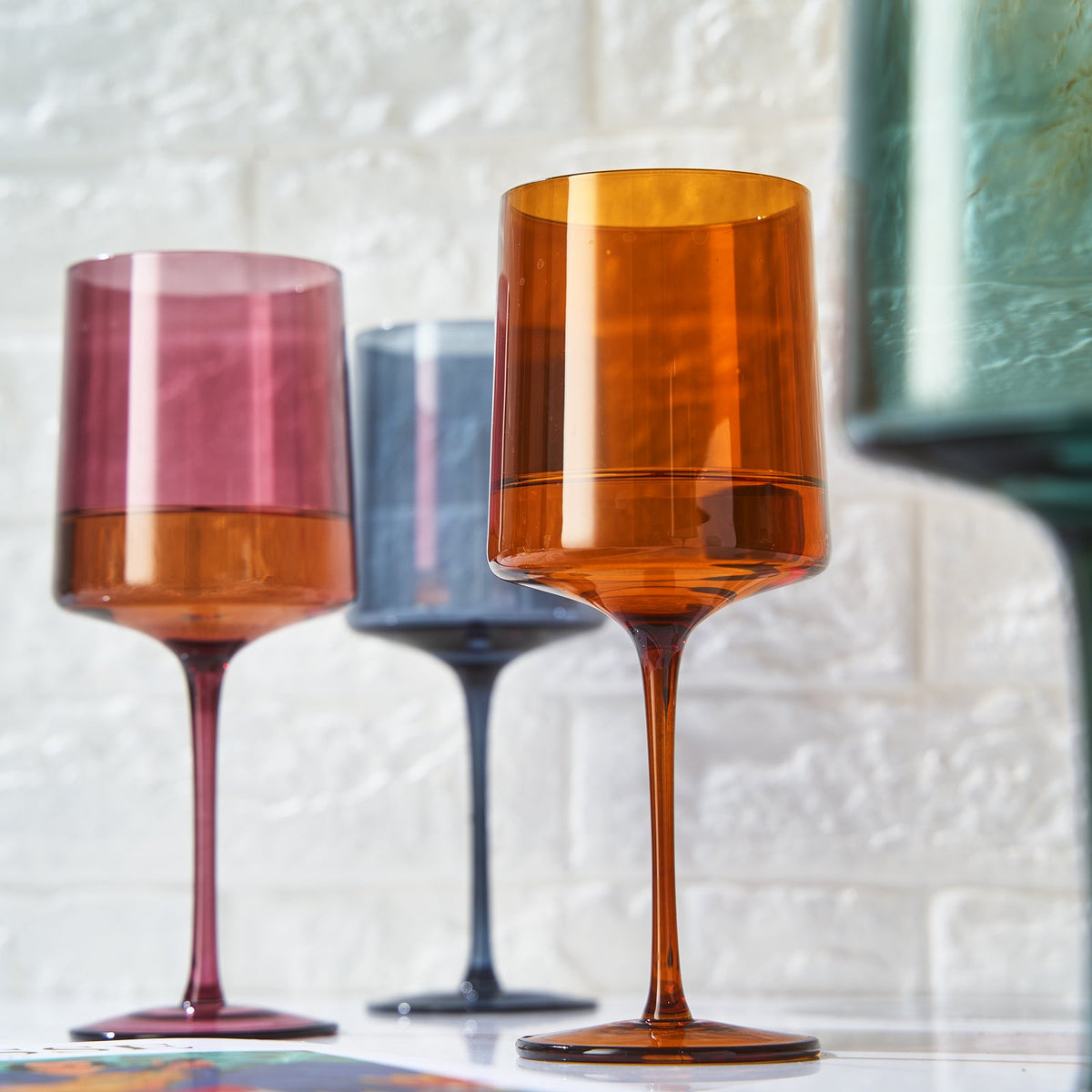 TEEK - Tonal Square Stemmed Wine Glassware Set HOME DECOR TEEK KS