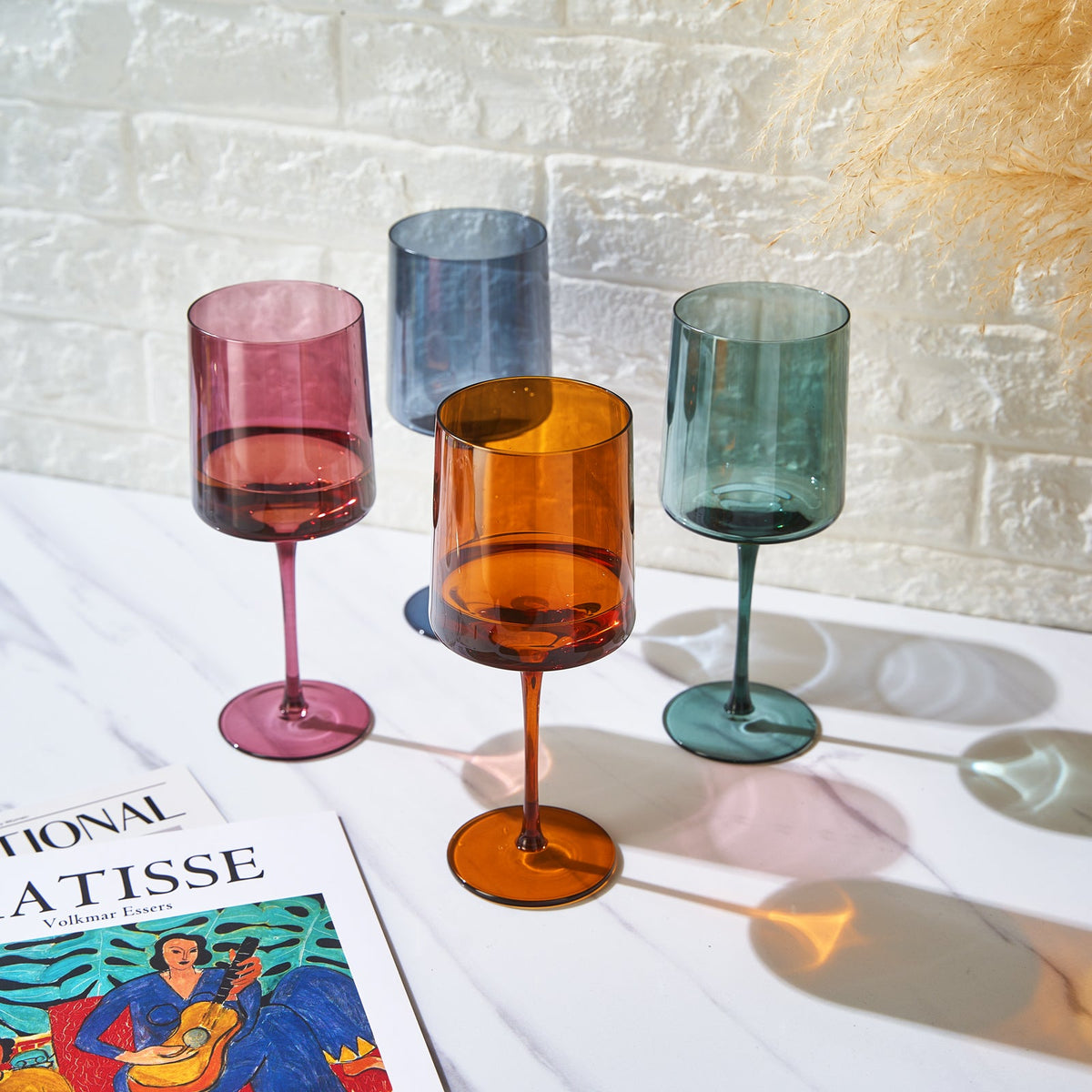 TEEK - Tonal Square Stemmed Wine Glassware Set HOME DECOR TEEK KS