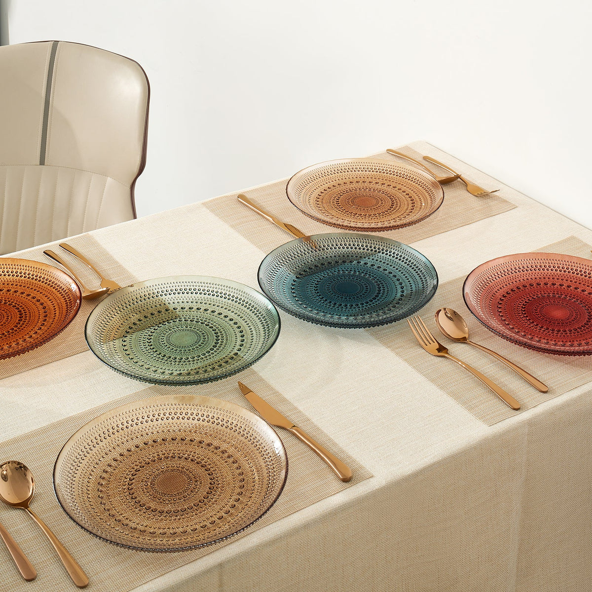TEEK - Tonal Hobnail Glass Plate Set HOME DECOR TEEK KS