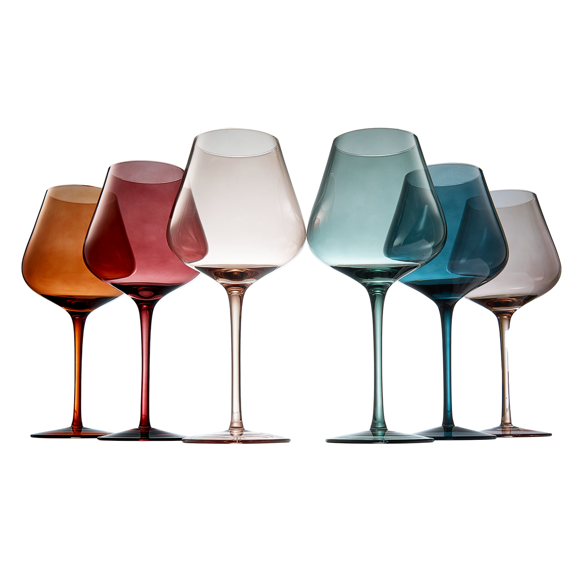 TEEK - Tonal Stemmed Wine Glassware Set HOME DECOR TEEK KS Large Set of 6 Full Muted