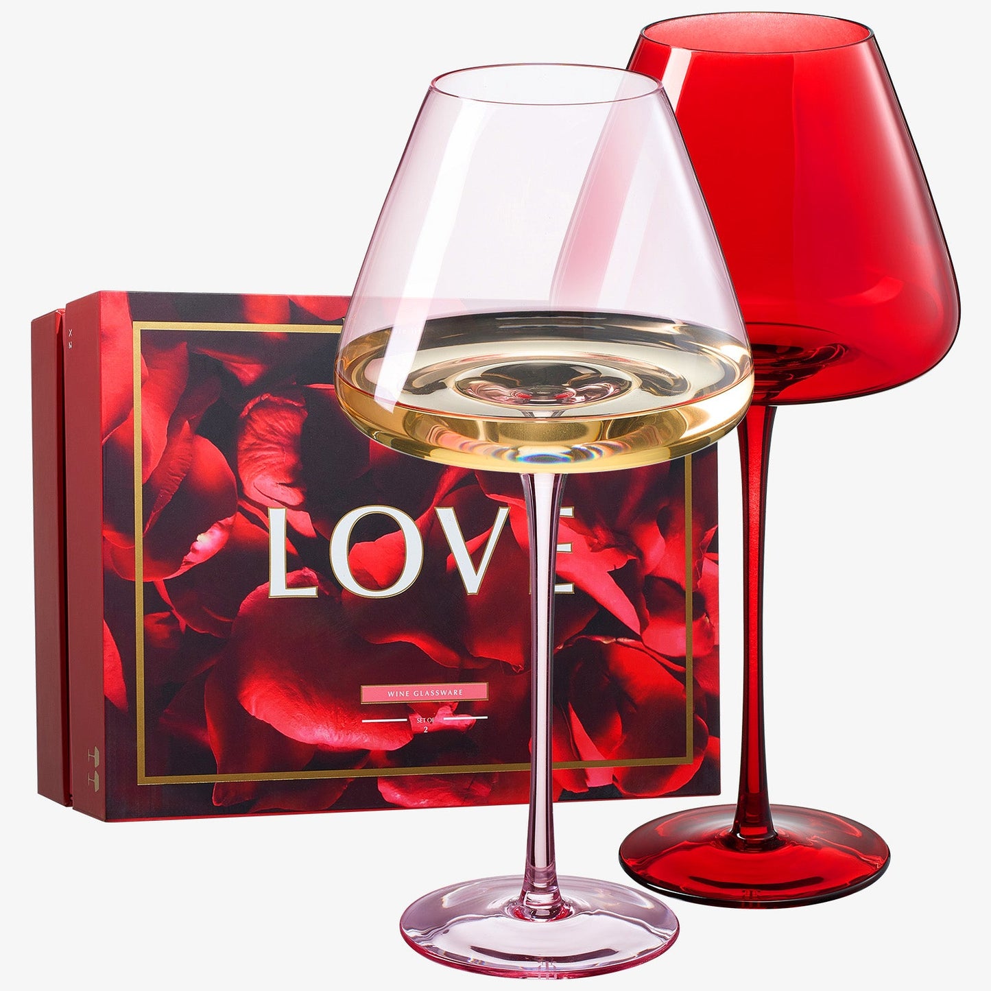 TEEK - Love Stemmed Wine Glassware & Quartz Stone Chillers Set HOME DECOR TEEK KS Love
