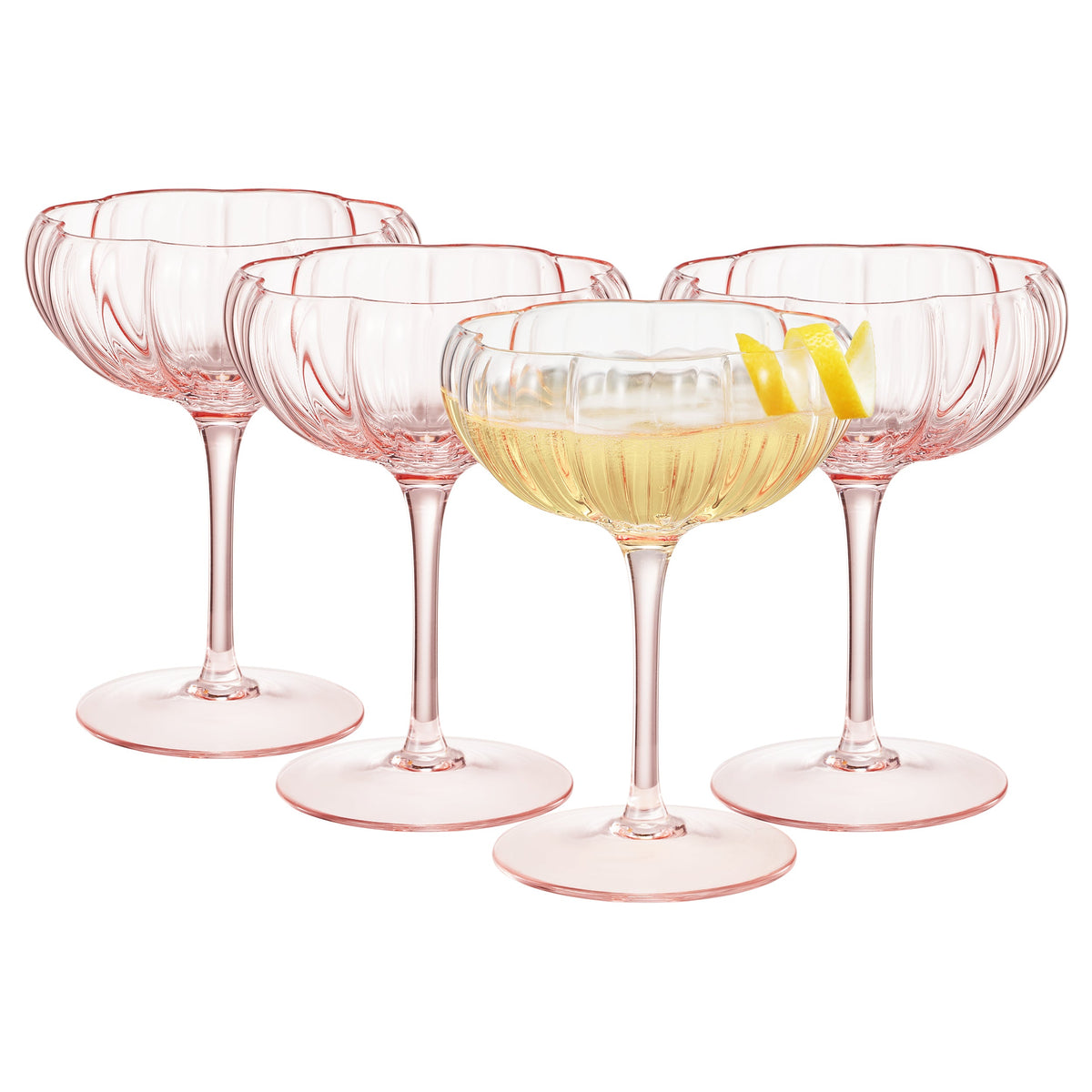 TEEK - Flower Wave Champagne Coupe Cocktail Glassware Set HOME DECOR TEEK KS