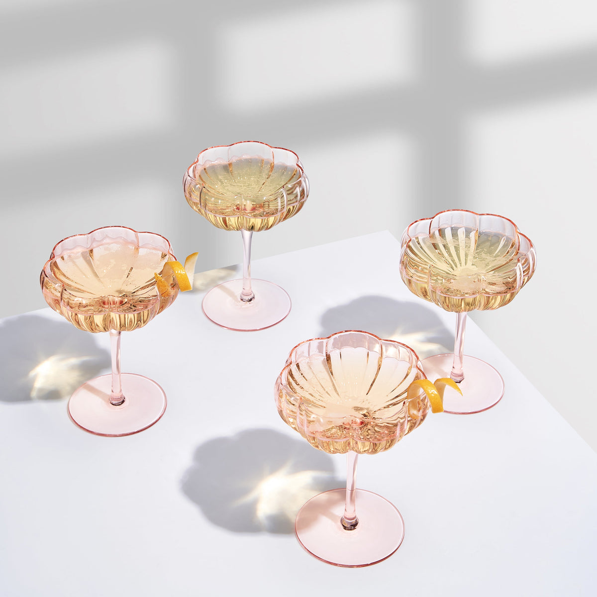 TEEK - Flower Wave Champagne Coupe Cocktail Glassware Set HOME DECOR TEEK KS