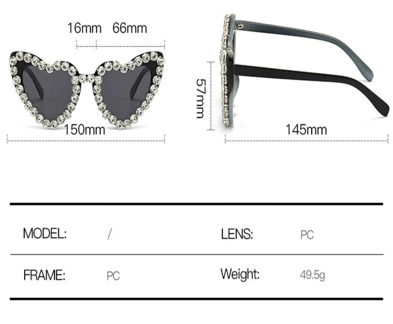 TEEK - Bejeweled Heart Sunglasses EYEGLASSES theteekdotcom