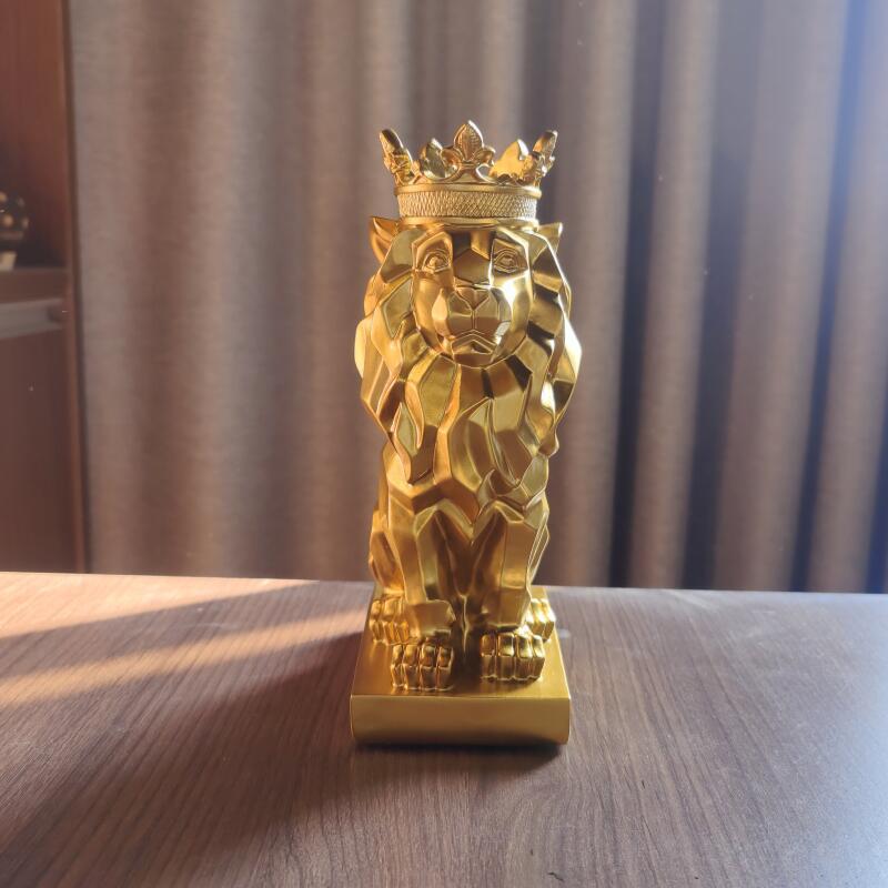 TEEK - Mane Lion Decorative Statue HOME DECOR theteekdotcom Facet Golden Lion Large(13*19*36cm)