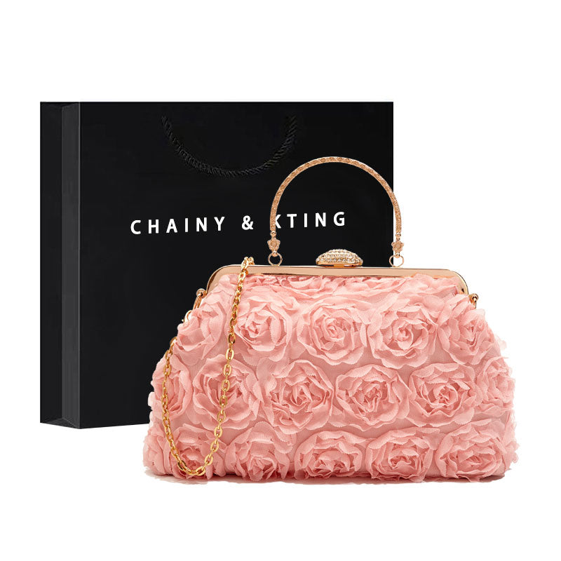 TEEK - Vintage Banquet Flower Handbag BAG theteekdotcom Pink