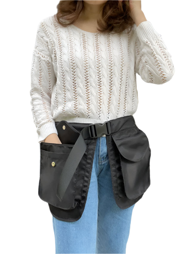 TEEK - Multi-Functional Large Pocket Apron Waist Bag BAG theteekdotcom Black Thin Four Seasons