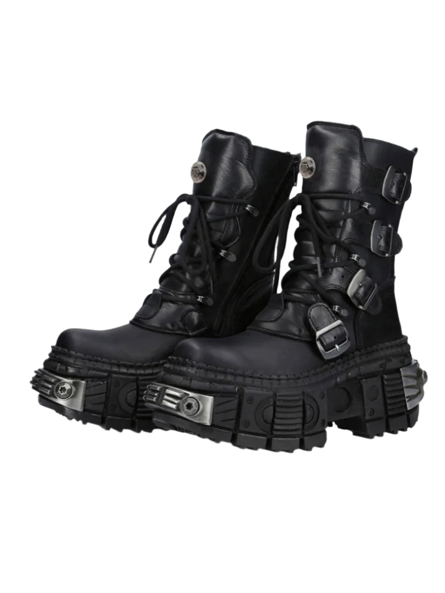 TEEK - Mens Platform Heavy Metal Motorcycle Boots SHOES theteekdotcom