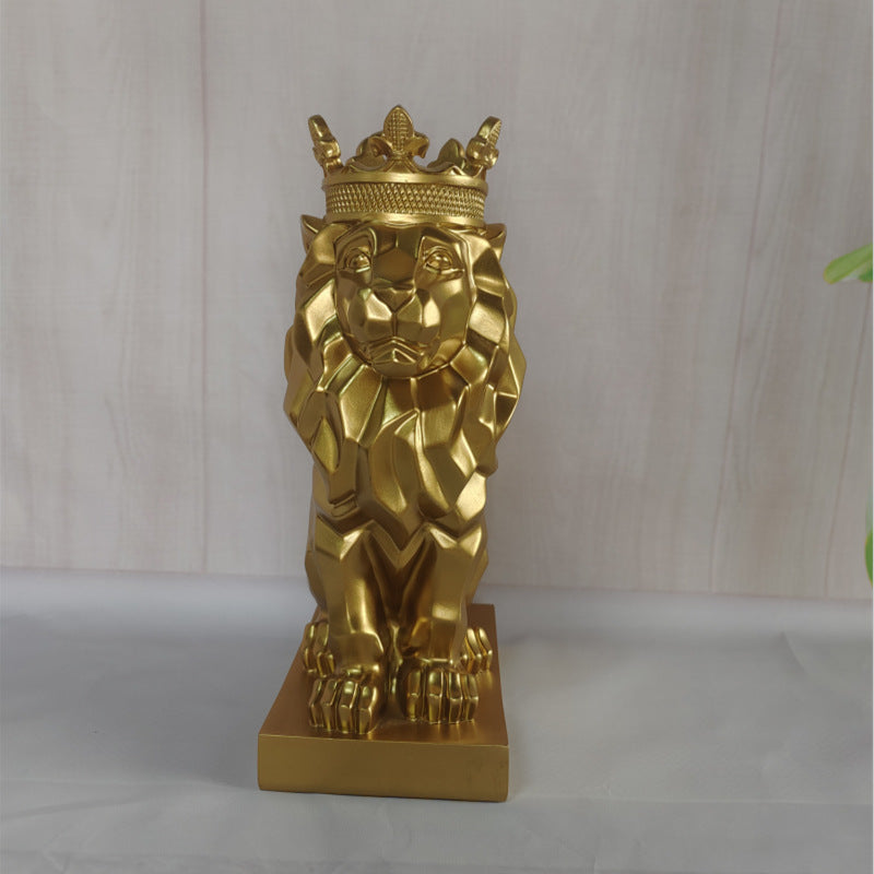 TEEK - Mane Lion Decorative Statue HOME DECOR theteekdotcom Cut-face Golden Lion trumpet(8*12*23cm)