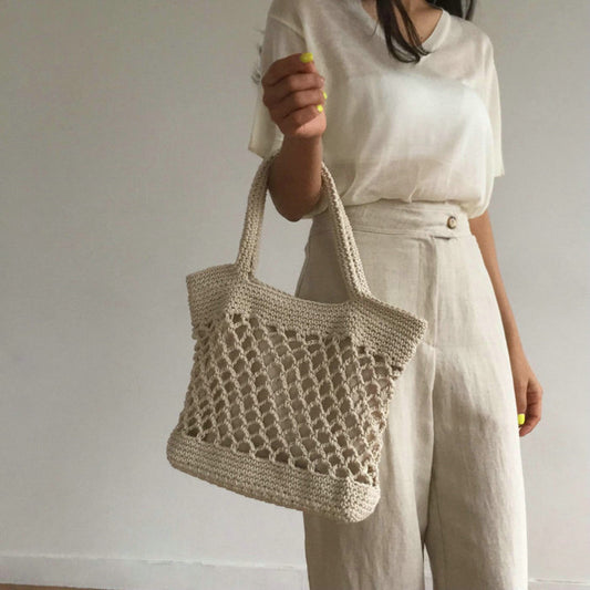 TEEK - Mori Style Cotton Straw Bag BAG theteekdotcom