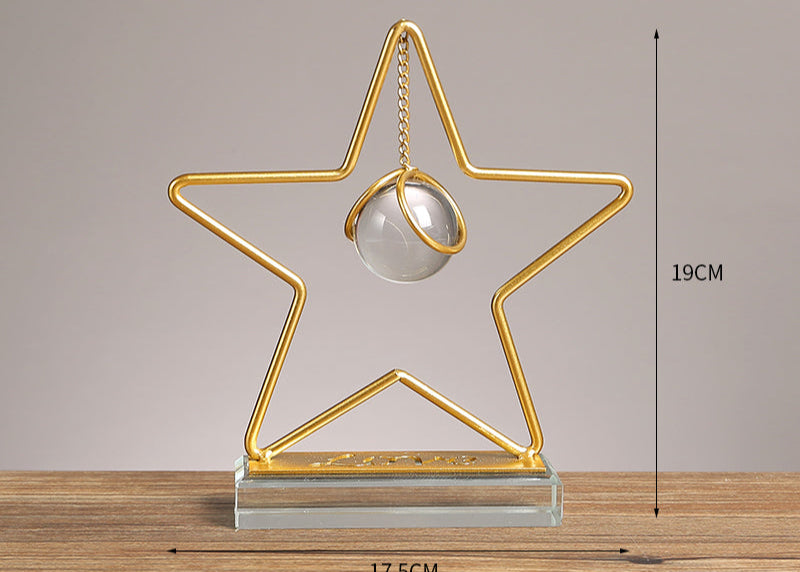 TEEK - Abstract Cabinet Crystal Ball Decor HOME DECOR theteekdotcom Metal-Pentagram-Crystal Ball