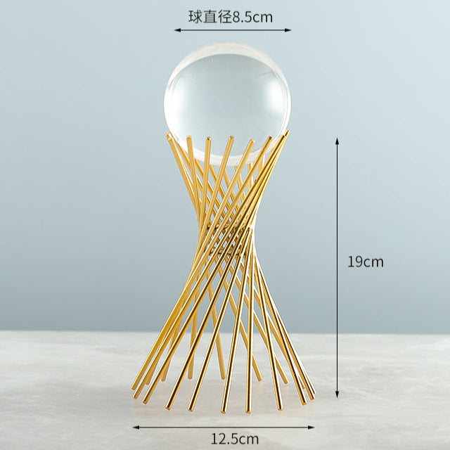 TEEK - Abstract Cabinet Crystal Ball Decor HOME DECOR theteekdotcom Metal-Gold Waist-small size