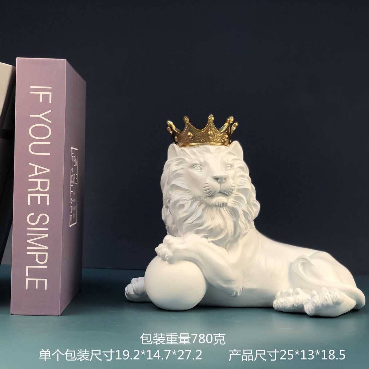 TEEK - Mane Lion Decorative Statue HOME DECOR theteekdotcom Crown White Lion Lie Position