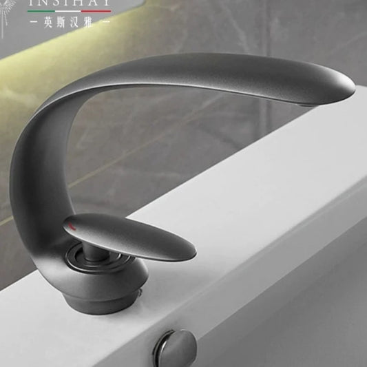 TEEK - Creative Minimalist Copper Bathroom Faucet HOME DECOR theteekdotcom Star Arc-textured brushed ash (60cm water inlet pipe)