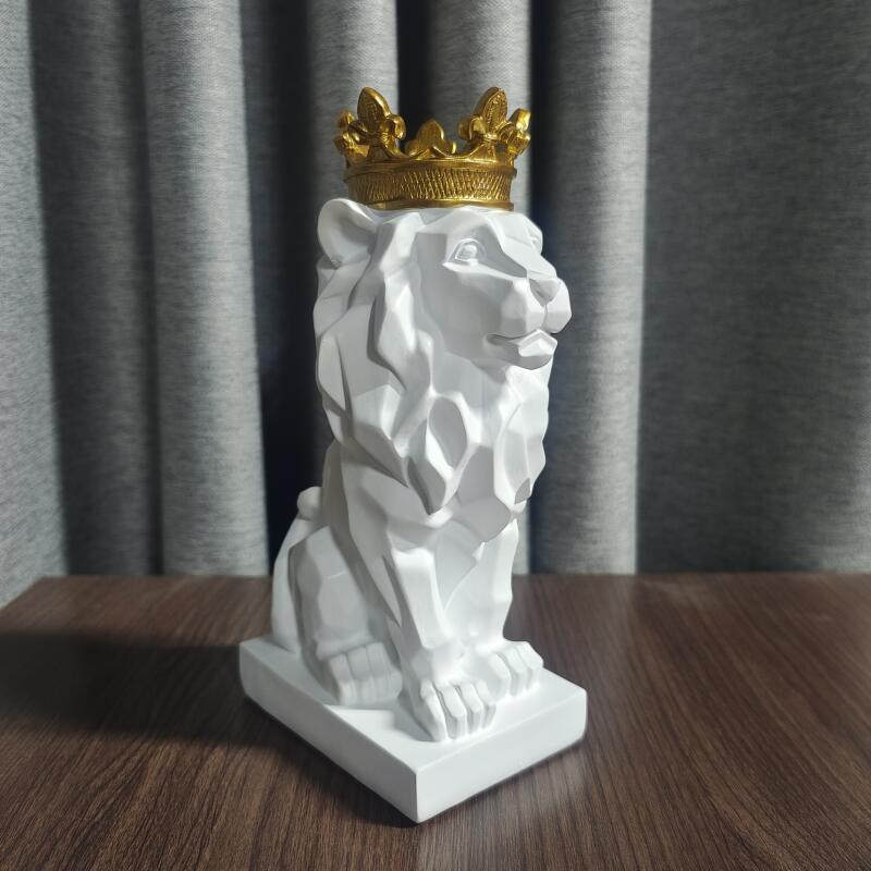 TEEK - Mane Lion Decorative Statue HOME DECOR theteekdotcom Facet White Lion Large(13*19*36cm)