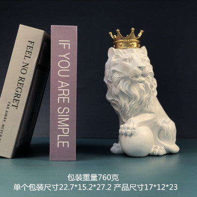 TEEK - Mane Lion Decorative Statue HOME DECOR theteekdotcom Crown White Lion Sitting