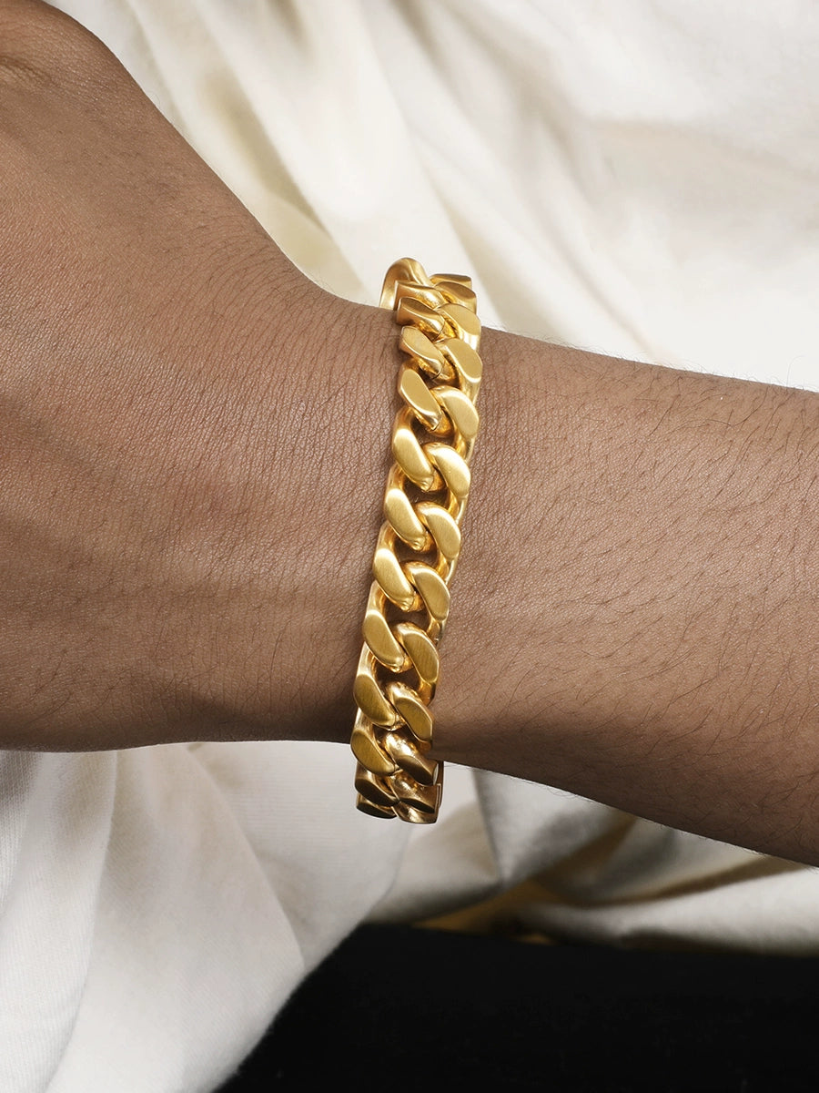 TEEK - Mens 18K Gold Cuban Link Chain Bracelet JEWELRY theteekdotcom