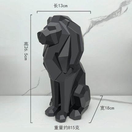 TEEK - Mane Lion Decorative Statue HOME DECOR theteekdotcom Facet Black Lion Sitting