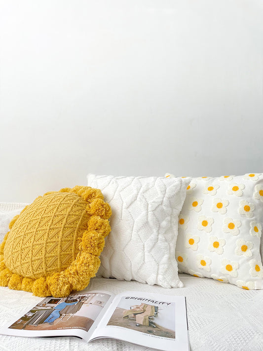 TEEK - Backrest Cotton Linen Flower Pillow Collection PILLOW theteekdotcom