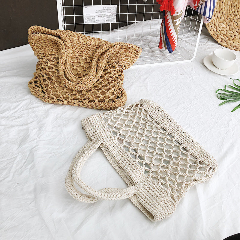 TEEK - Mori Style Cotton Straw Bag BAG theteekdotcom