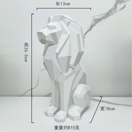 TEEK - Mane Lion Decorative Statue HOME DECOR theteekdotcom Facet White Lion Sitting