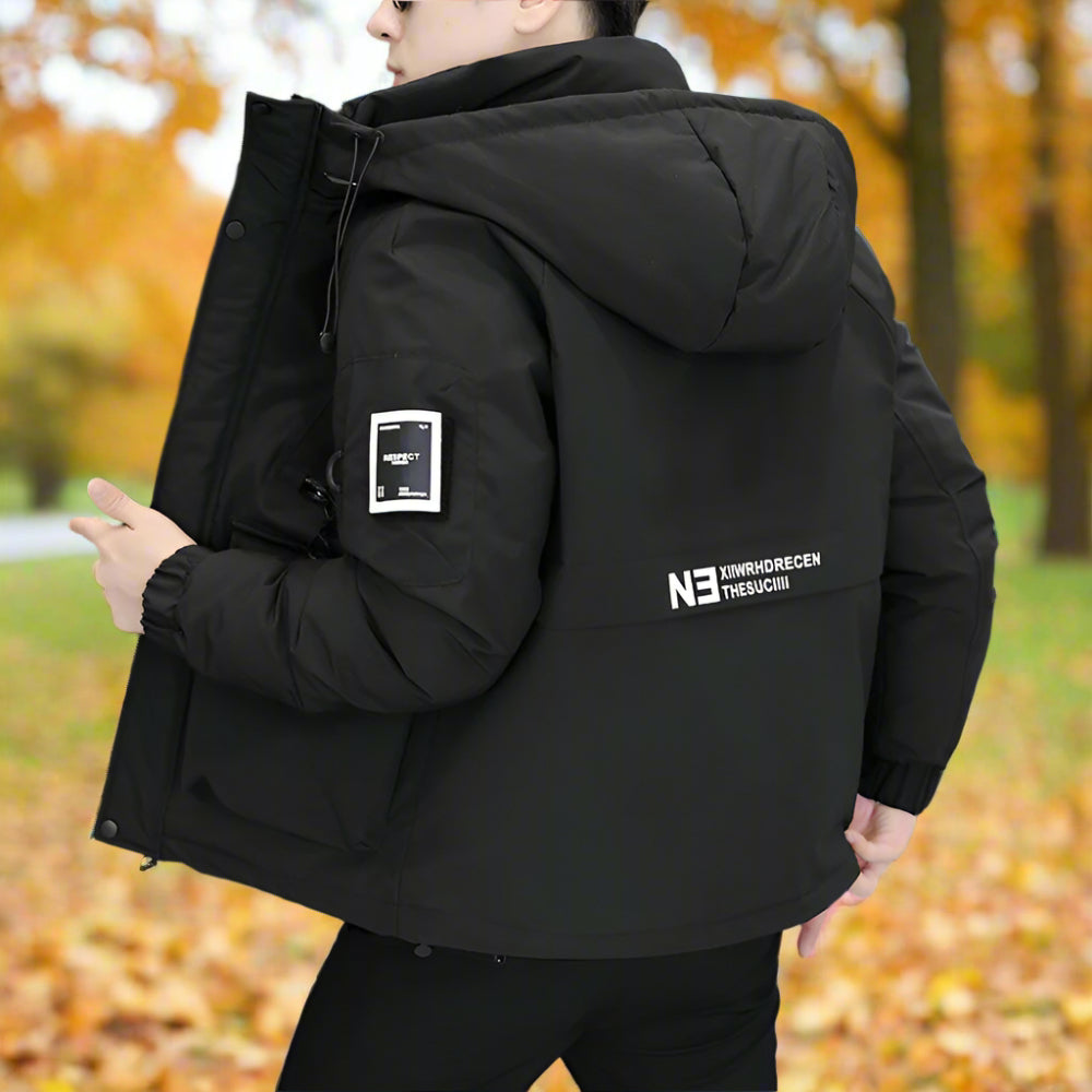 TEEK - Mens High Collar Zipper Hooded Jacket COAT TEEK 1TFY