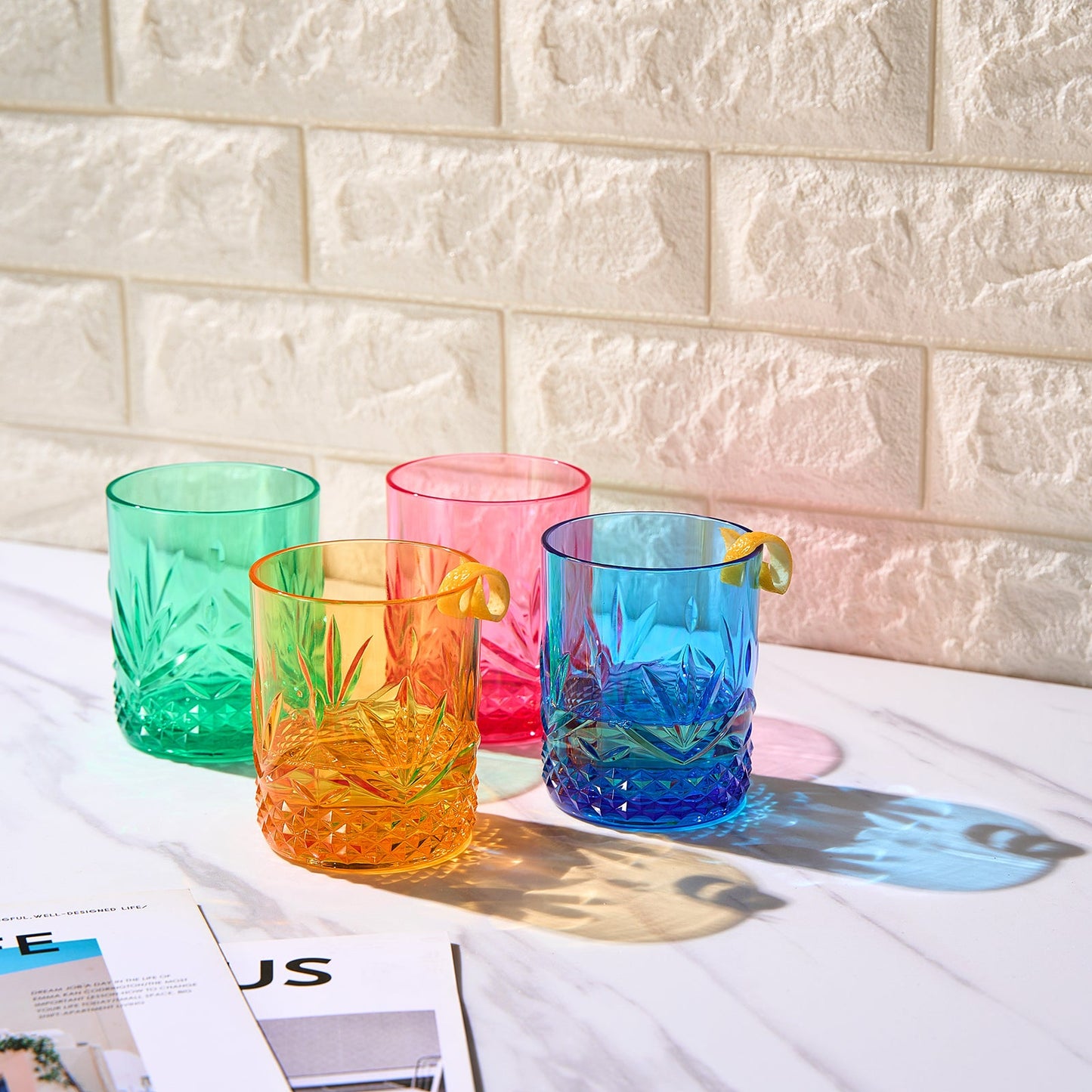 TEEK - Onix Acrylic Crystal Lowball Glassware Set of 4 HOME DECOR TEEK KS