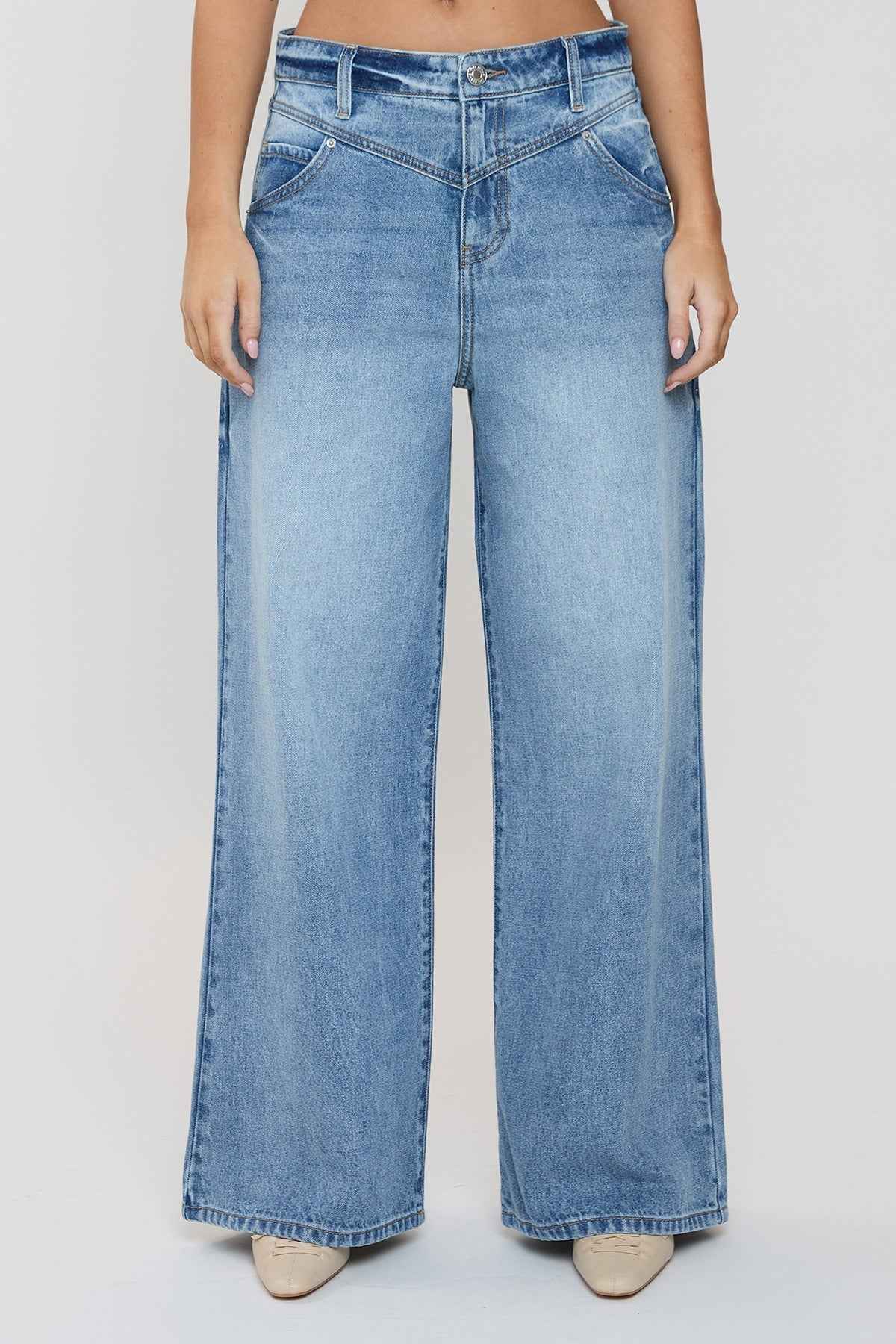TEEK - Womens Relaxed Extra Baggy Wide Leg Jeans JEANS TEEK YMJ