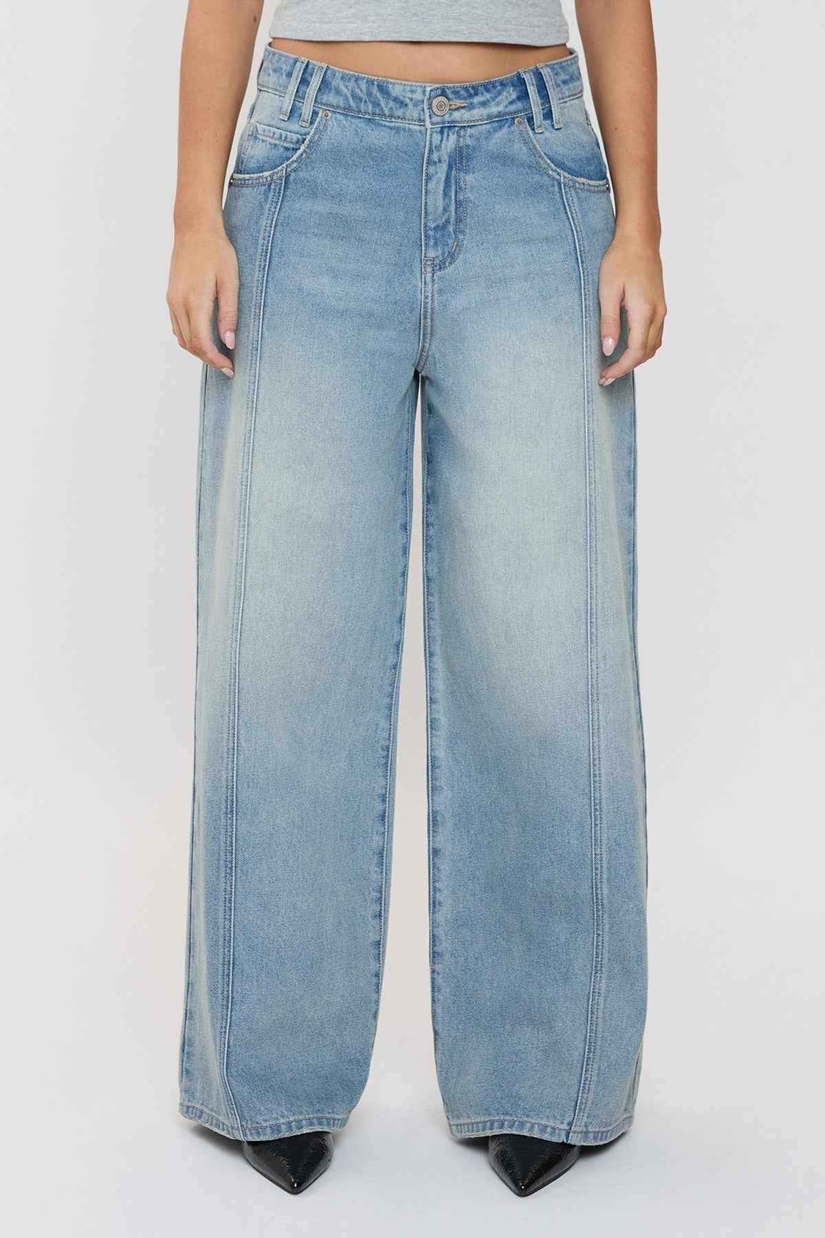 TEEK - Womens Relaxed Extra Baggy Wide Leg Jeans JEANS TEEK YMJ