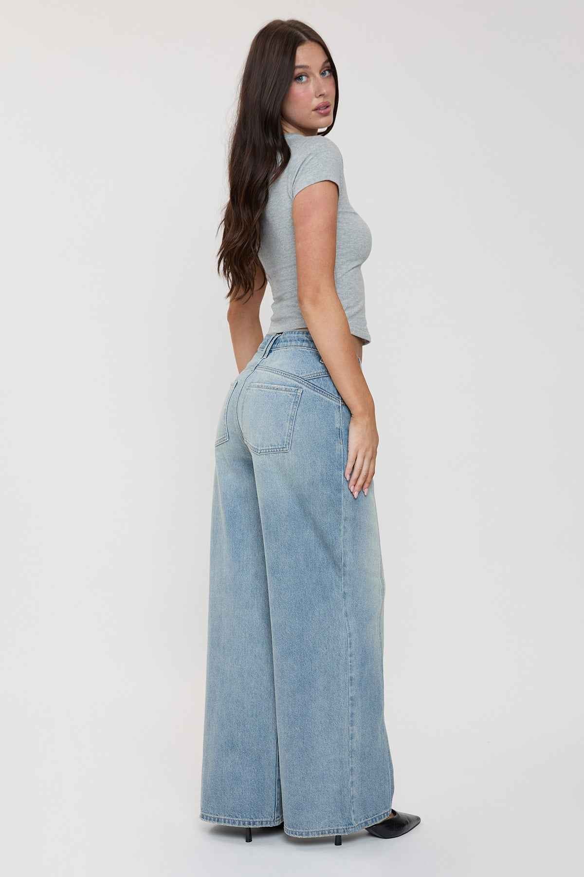 TEEK - Womens Relaxed Extra Baggy Wide Leg Jeans JEANS TEEK YMJ