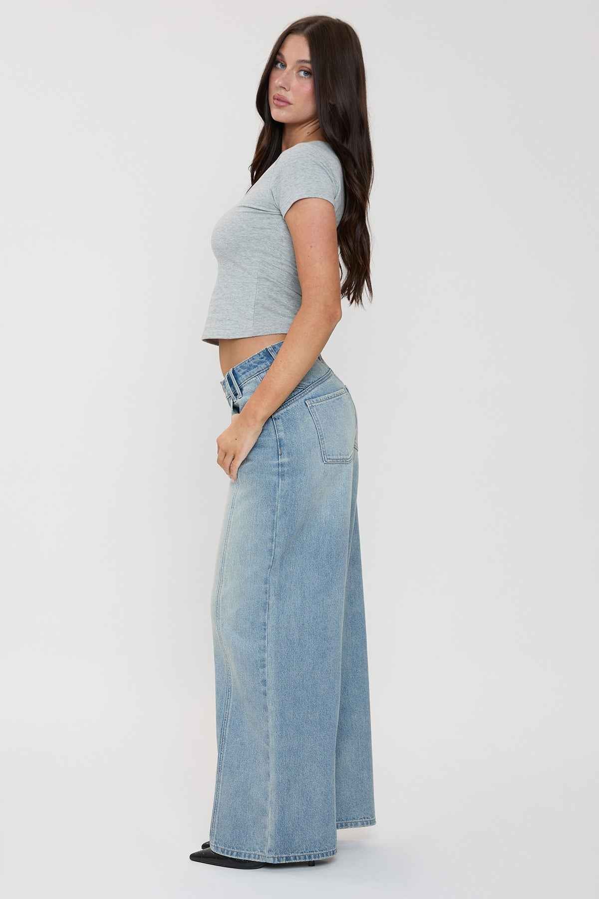 TEEK - Womens Relaxed Extra Baggy Wide Leg Jeans JEANS TEEK YMJ
