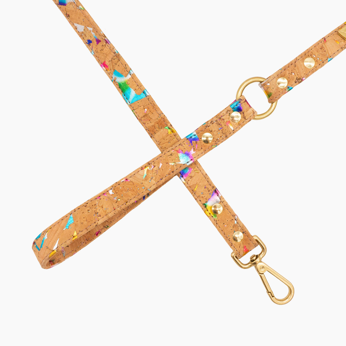 TEEK - Rainbow Pride Cork Leather Leash PET SUPPLIES TEEK DIP S/M Silver Color