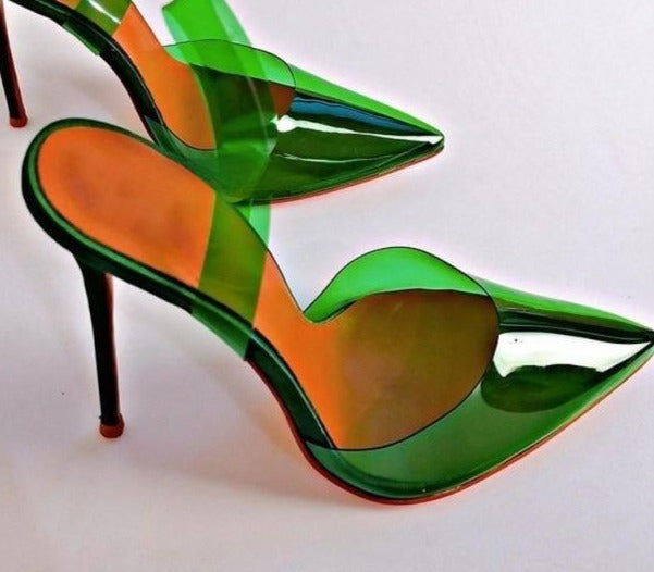 TEEK - Delicious PVC Slingback Heels | Various Colors SHOES theteekdotcom green 5.5