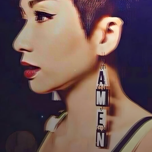 TEEK - Long Dangle AMEN Earrings JEWELRY theteekdotcom